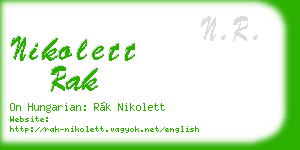 nikolett rak business card
