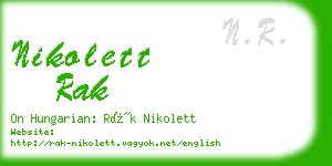 nikolett rak business card